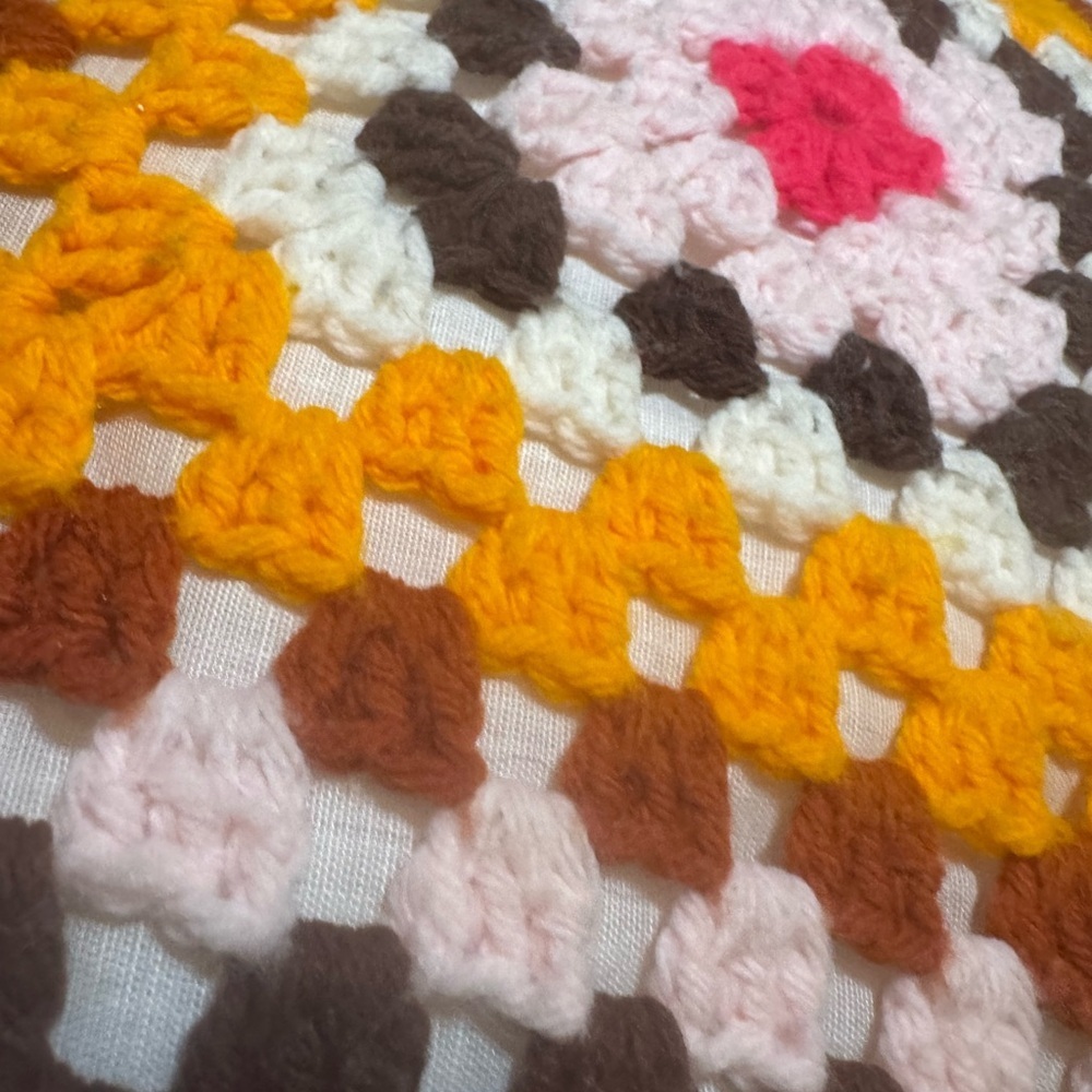 Colorful Crochet Throw Pillow - Picture 4 of 4